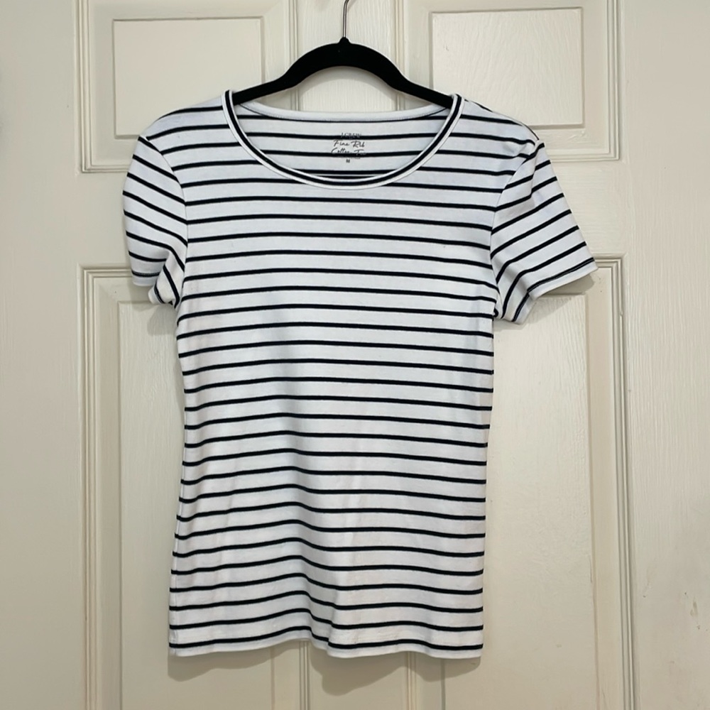J. Crew Fine Ribbed Cotton Tee